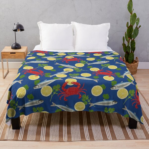 Item preview, Nautical Pattern with Fish, Crabs and Lemon designed and sold by AlarconStudio.