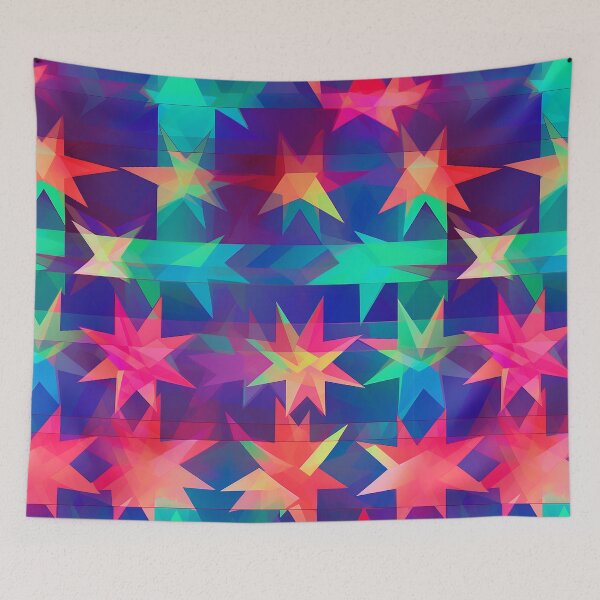 Item preview, Neon star-shaped straight line pattern designed and sold by JeniSeny.