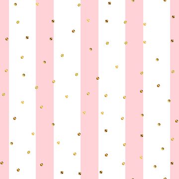 Pink & White Stripes & Gold Polka Dots Pattern Sticker for Sale by  newburyboutique