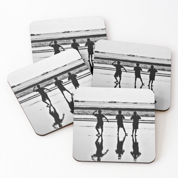 Item preview, Silhouettes of children and reflections at sunset designed and sold by franck380.
