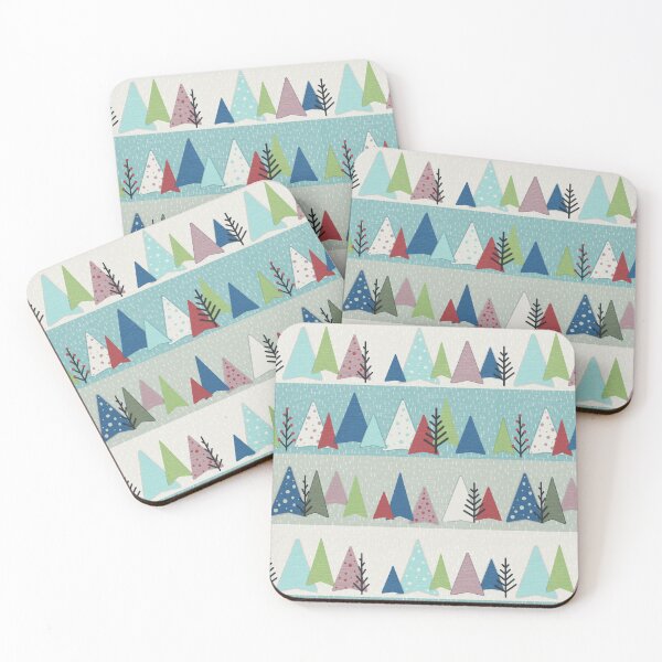 Item preview, Geometric whimsical winter trees designed and sold by Ilikeiwantilove.