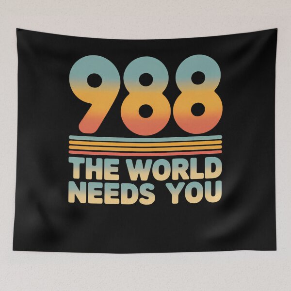 Item preview, 988 Hotline The World Needs You Mental Retro Health Stay designed and sold by TrinaEspinoza.