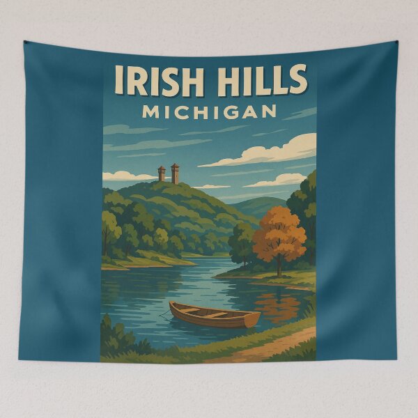 Item preview, Irish Hills Michigan Vintage Travel Design designed and sold by American Travels.