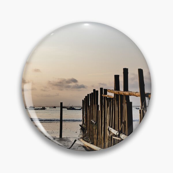 Item preview, Bamboo fence facing the ocean at sunset designed and sold by franck380.
