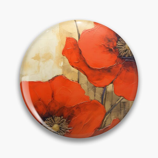 Item preview, Long Stem Red Poppies On Elegant Golden Background designed and sold by DEC02.