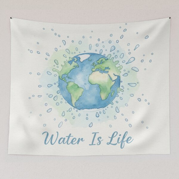 Item preview, Water Is Life Earth Watercolor designed and sold by Owcomm.