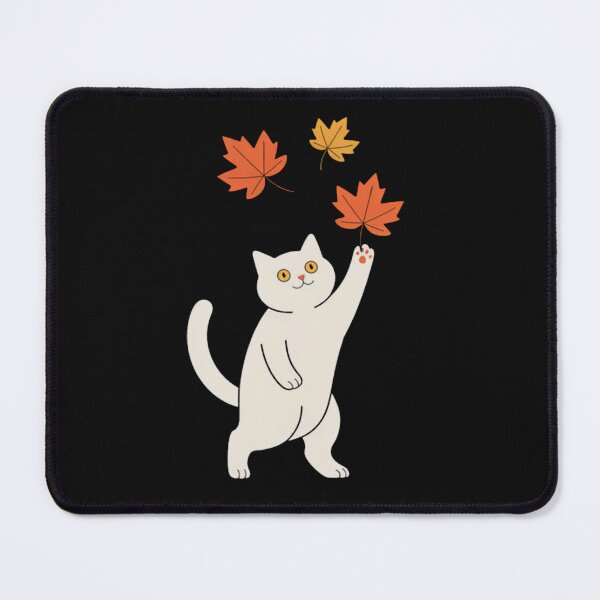 Item preview, Cute White Cat Catching Leaves Autumn Fall Aesthetic designed and sold by Vastingan.