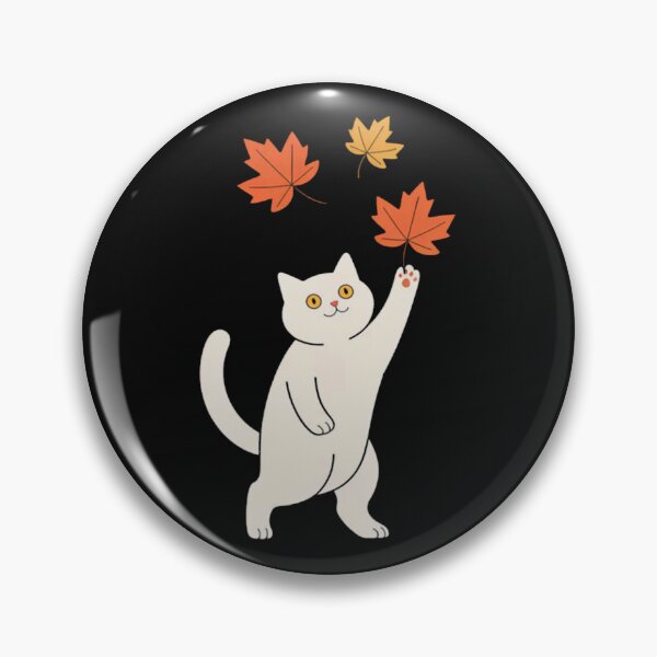 Item preview, Cute White Cat Catching Leaves Autumn Fall Aesthetic designed and sold by Vastingan.
