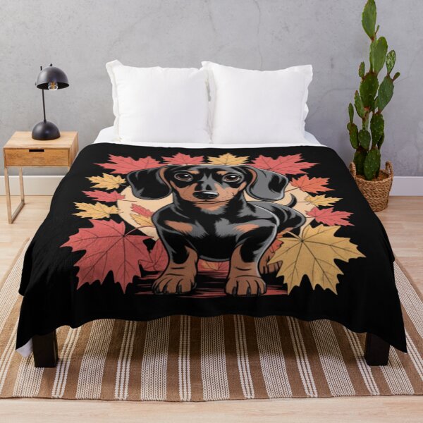Item preview, Dachshund Patchwork Autumn Leaves Fall designed and sold by Vastingan.