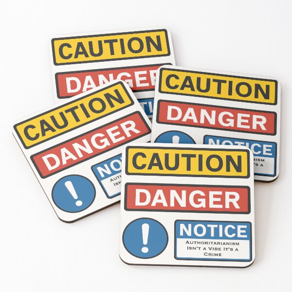 Item preview, Caution Danger Notice – Protest Sticker Against Authoritarianism designed and sold by aadventures.