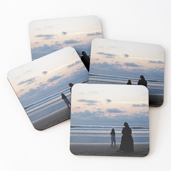 Item preview, Silhouettes on the shore between pastel sky and sea horizon designed and sold by franck380.