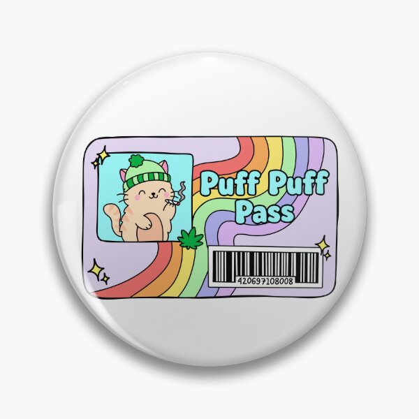 Item preview, Puff Puff Pass Funny Stoner Cat Weed Design designed and sold by MycoMindsMedia.
