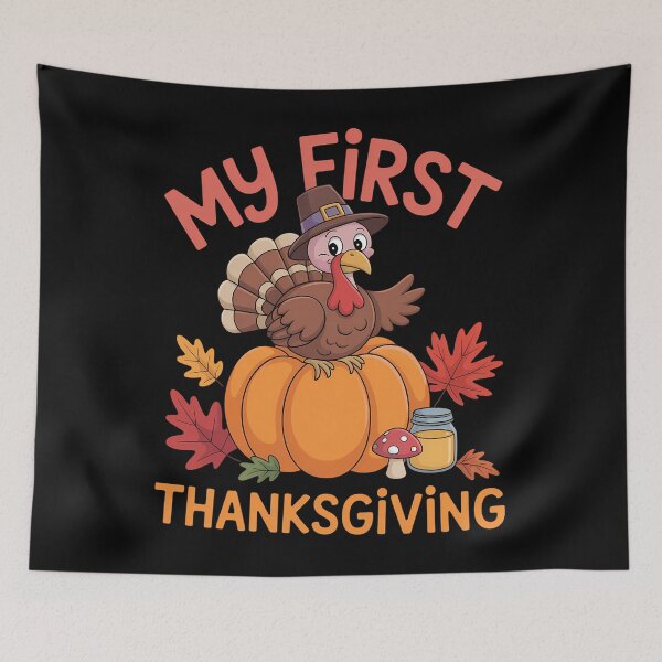 Item preview, Fruits Flower Pumpkin Turkey Happy My First Thanksgiving Day designed and sold by LeeEvans222.