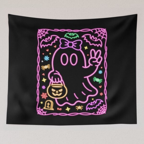 Item preview, Neon Bow Ghost Cute Halloween designed and sold by Takutghost.