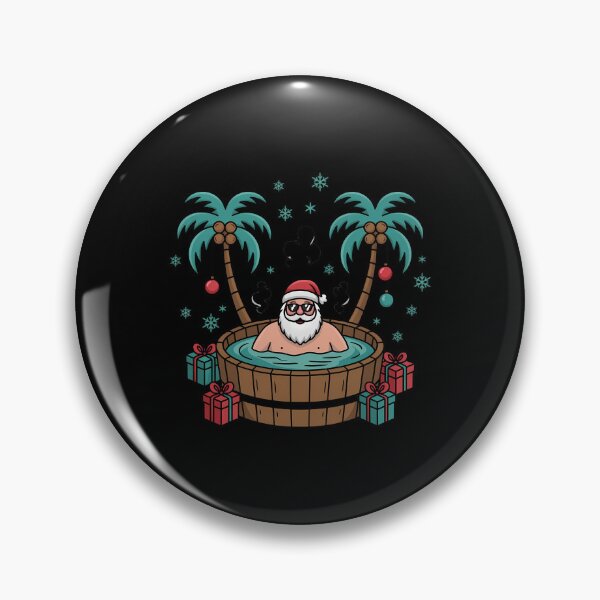 Item preview, Fun Tropical Santa Hot Tub Christmas Holiday Palm Tree Scene designed and sold by LeeEvans222.