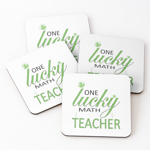 Item preview, One Lucky Math Teacher  Clovers  Funny Quotes  (1) designed and sold by jaydebahringer.