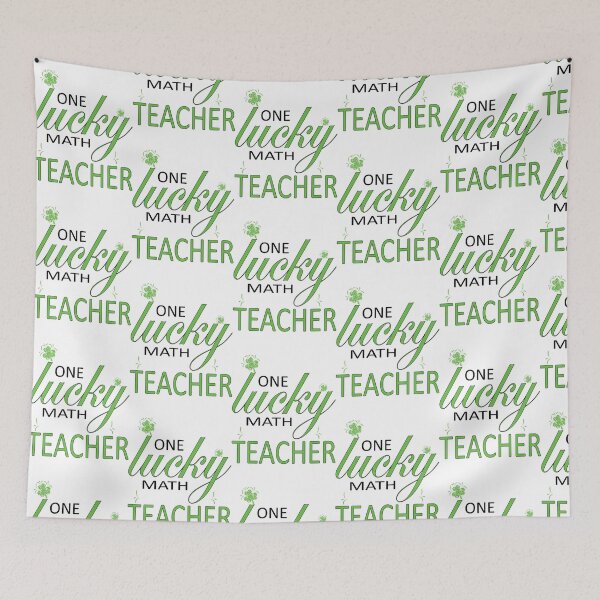 Item preview, One Lucky Math Teacher  Clovers  Funny Quotes  (1) designed and sold by jaydebahringer.