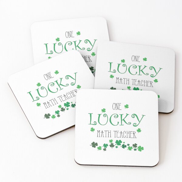 Item preview, One Lucky Math Teacher  Clovers  Funny Quotes  (2) designed and sold by jaydebahringer.