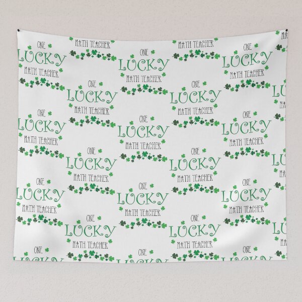 Item preview, One Lucky Math Teacher  Clovers  Funny Quotes  (2) designed and sold by jaydebahringer.