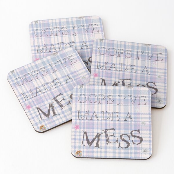 Item preview, Oops I’ve Made a Mess – Cute Plaid Aesthetic Quote Design designed and sold by emma.designs.