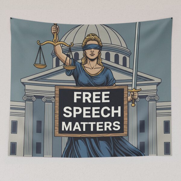 Item preview, Lady Justice Free Speech Matters Anti-Censorship designed and sold by Owcomm.