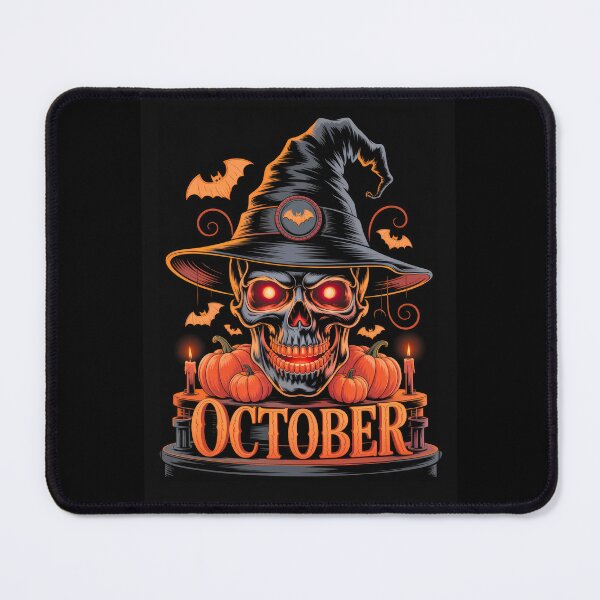 Item preview, October Skull Witch Hat Halloween Art designed and sold by bAIryBarn.