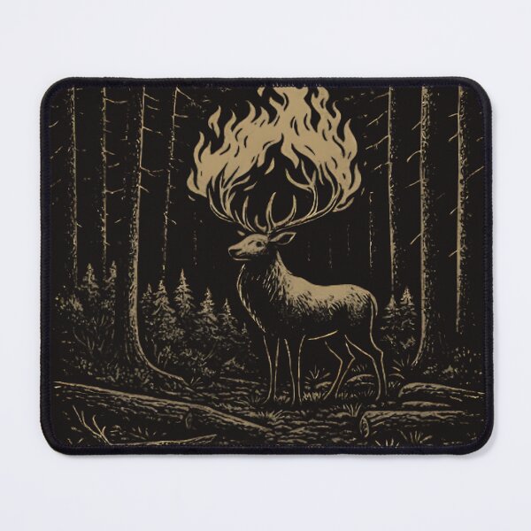 Item preview, Baywood Forest National Park – Mystical Deer with Fire Antlers Vintage Design designed and sold by jeoncoulter.