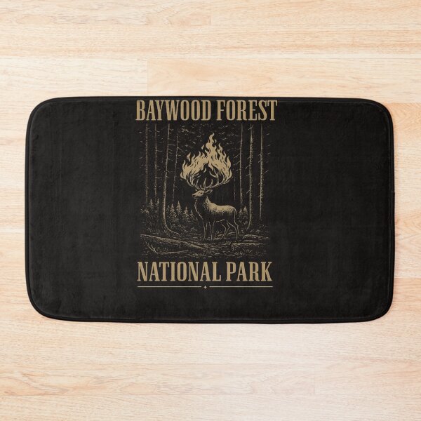 Item preview, Baywood Forest National Park – Mystical Deer with Fire Antlers Vintage Design designed and sold by jeoncoulter.