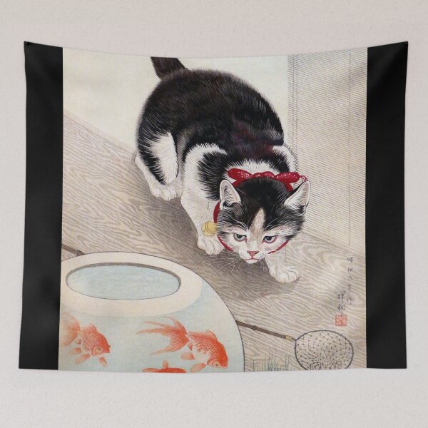 Item preview, Ohara koson's Cat and goldfish bowl (1933) designed and sold by AngyDesigns49.