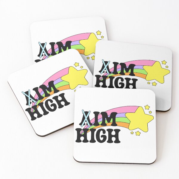 Item preview, Aim High Funny Stoner Weed Rainbow Star Design designed and sold by MycoMindsMedia.