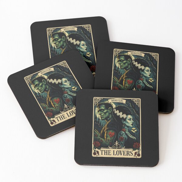 Item preview, Frankenstein Bride Lovers Vintage Horror Tarot Card  designed and sold by Charliiiiii123.
