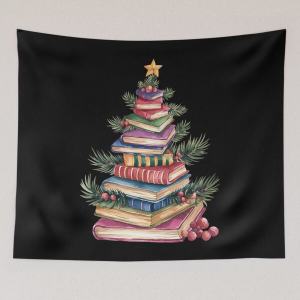 Item preview, Christmas Tree Made of Books gift for book lover, Book Lovers Christmas, Bookworm Christmas designed and sold by papertaless.