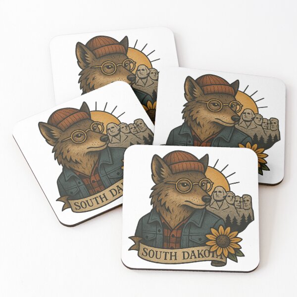 Item preview, South Dakota State Coyote Vintage Tattoo Style | Nifty Fifty Collection designed and sold by Zippitydodads.