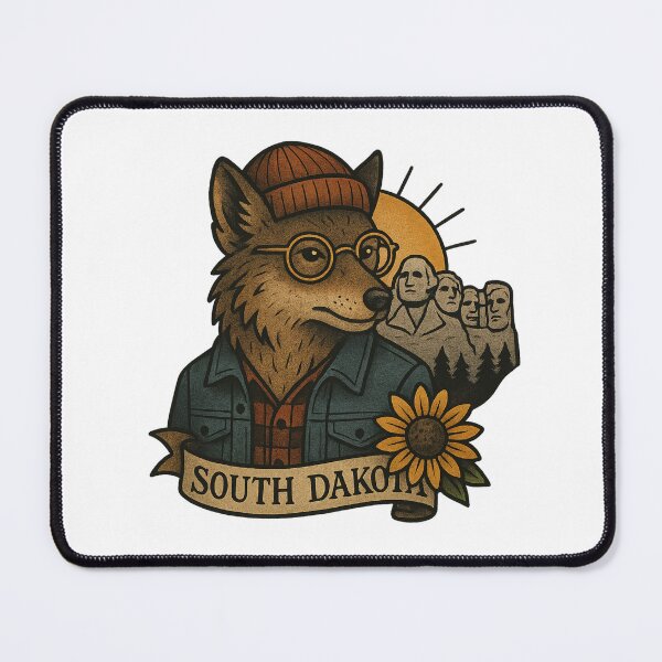 Item preview, South Dakota State Coyote Vintage Tattoo Style | Nifty Fifty Collection designed and sold by Zippitydodads.