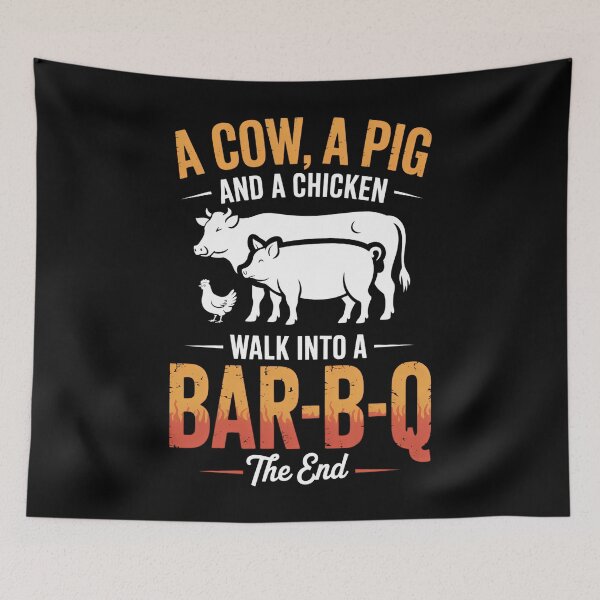 Item preview, A Cow A Pig And A Chicken Walk Into A Bar BBQ designed and sold by papertaless.