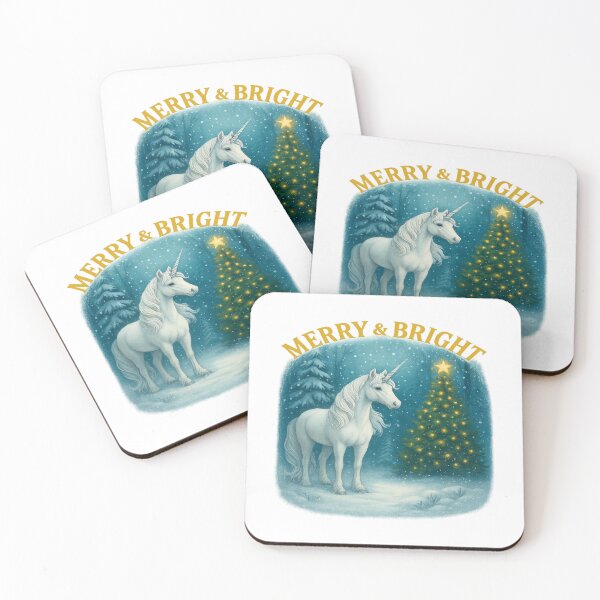 Item preview, Magical Unicorn in Winter Forest – Fantasy & Holiday Artwork designed and sold by FluffyCreative.