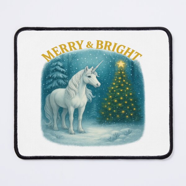 Item preview, Magical Unicorn in Winter Forest – Fantasy & Holiday Artwork designed and sold by FluffyCreative.