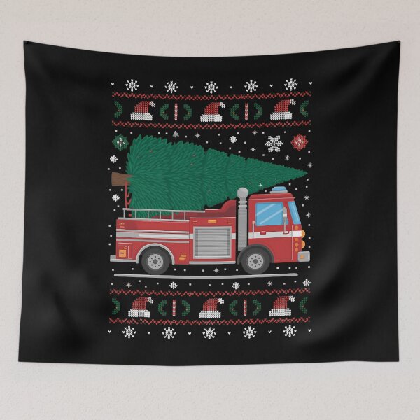 Item preview, FUNNY Fire Truck Firefighters Ugly Christmas with Tree designed and sold by JulienAureo.