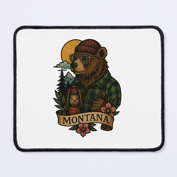 Item preview, Montana State Grizzly Bear Vintage Tattoo Style | Nifty Fifty Collection designed and sold by Zippitydodads.