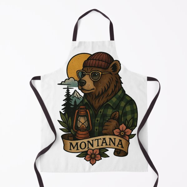 Item preview, Montana State Grizzly Bear Vintage Tattoo Style | Nifty Fifty Collection designed and sold by Zippitydodads.