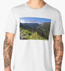 Scenic view of Mt Rainier in National Park WA State on a sunny day Men's Premium T-Shirt