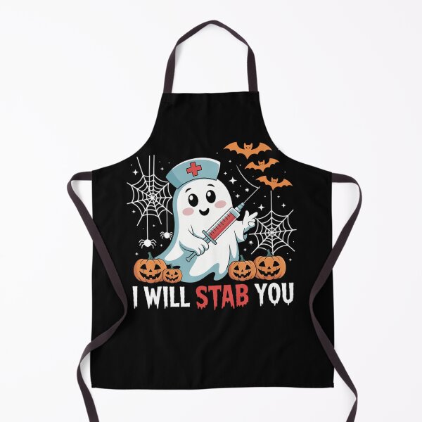 Item preview, Funny Halloween Nurse I Will Stab You Ghost Men Women designed and sold by JulienAureo.