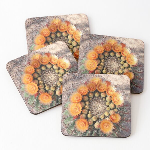 Item preview, Beautiful Orange Barrel Cactus Flowers designed and sold by simonjayphotos.