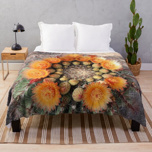 Item preview, Beautiful Orange Barrel Cactus Flowers designed and sold by simonjayphotos.