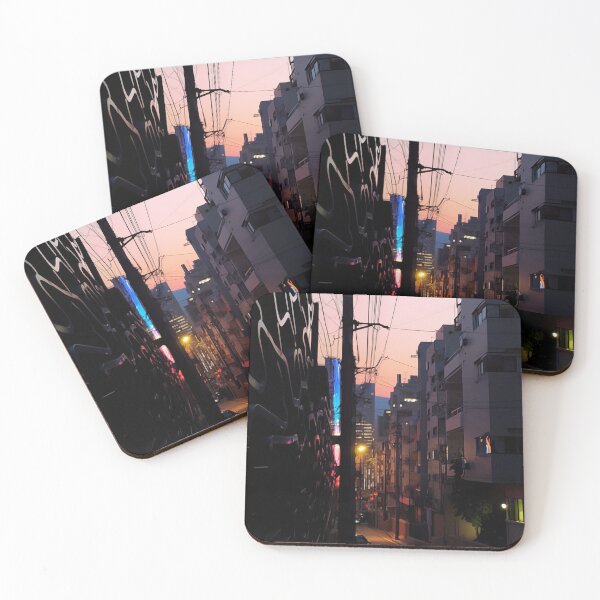 Item preview, Electric Lines and Evening Sky - Retro Anime Street Art designed and sold by JeniSeny.