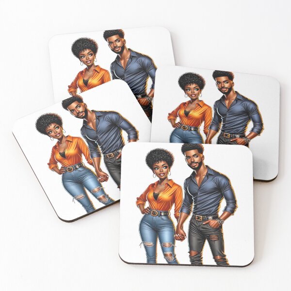Item preview, Elegant Black Couple Romance Art designed and sold by Lulunza.