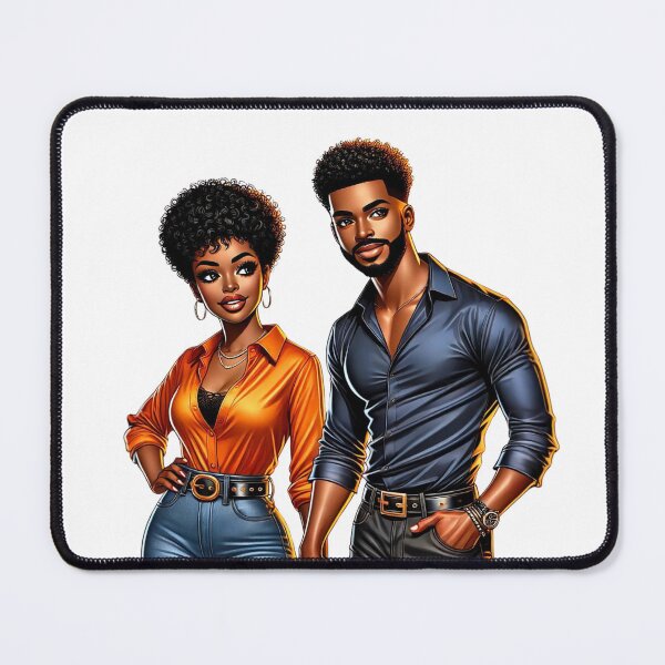Item preview, Elegant Black Couple Romance Art designed and sold by Lulunza.