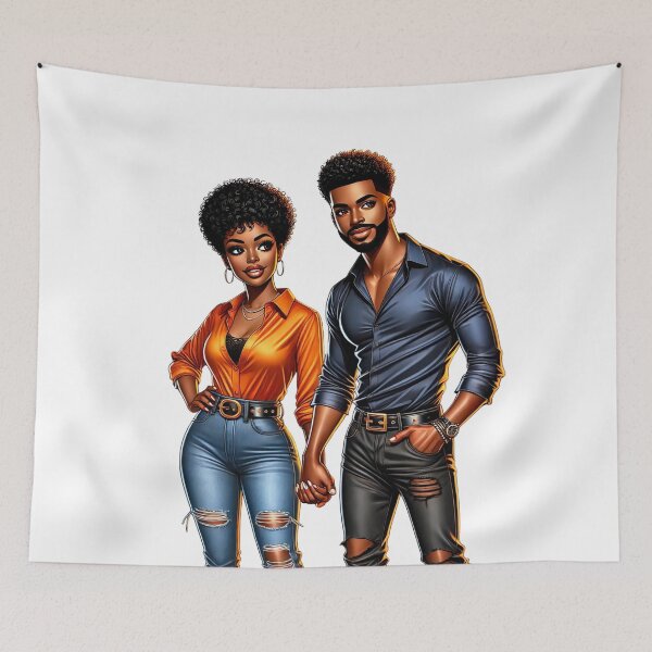 Item preview, Elegant Black Couple Romance Art designed and sold by Lulunza.