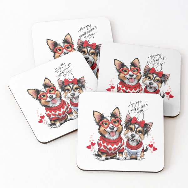 Item preview, Valentine’s Day Dogs Coquette PNG | Cute Yorkshire Terrier & Corgi Couple Design designed and sold by Azaleadigital.