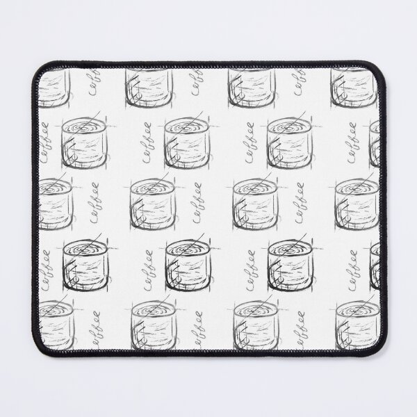 Item preview, Black and white sketching coffee pattern designed and sold by Mariecobiz.